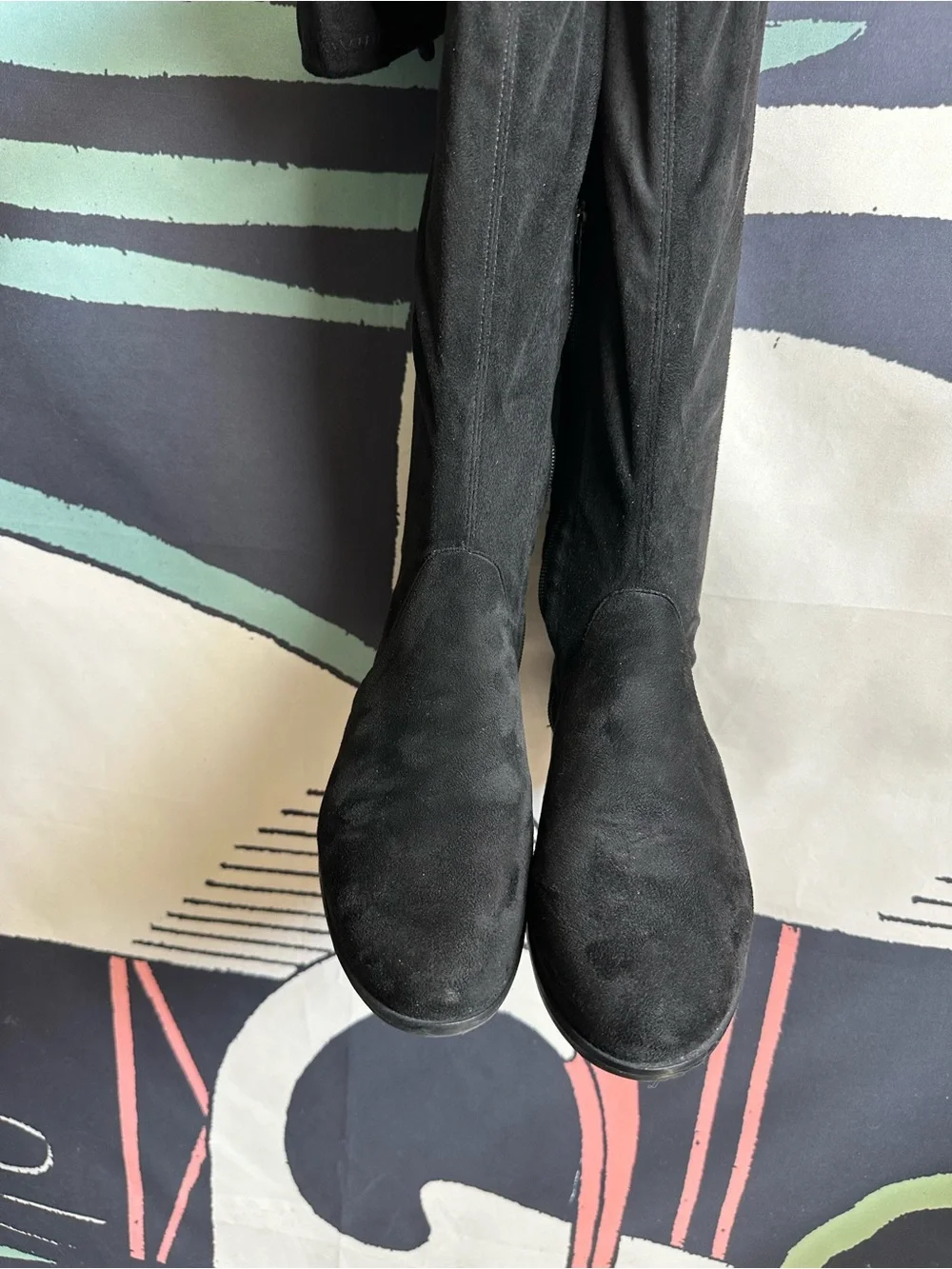 Gianni Bini Black Over-the-Knee Suede Boots size 7- like new